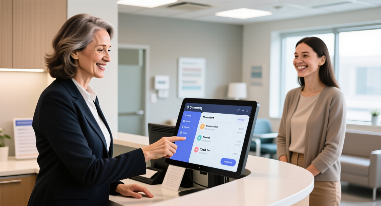 Scheduling and Appointments software interface showing online booking calendar, automated reminders, and staff resource management