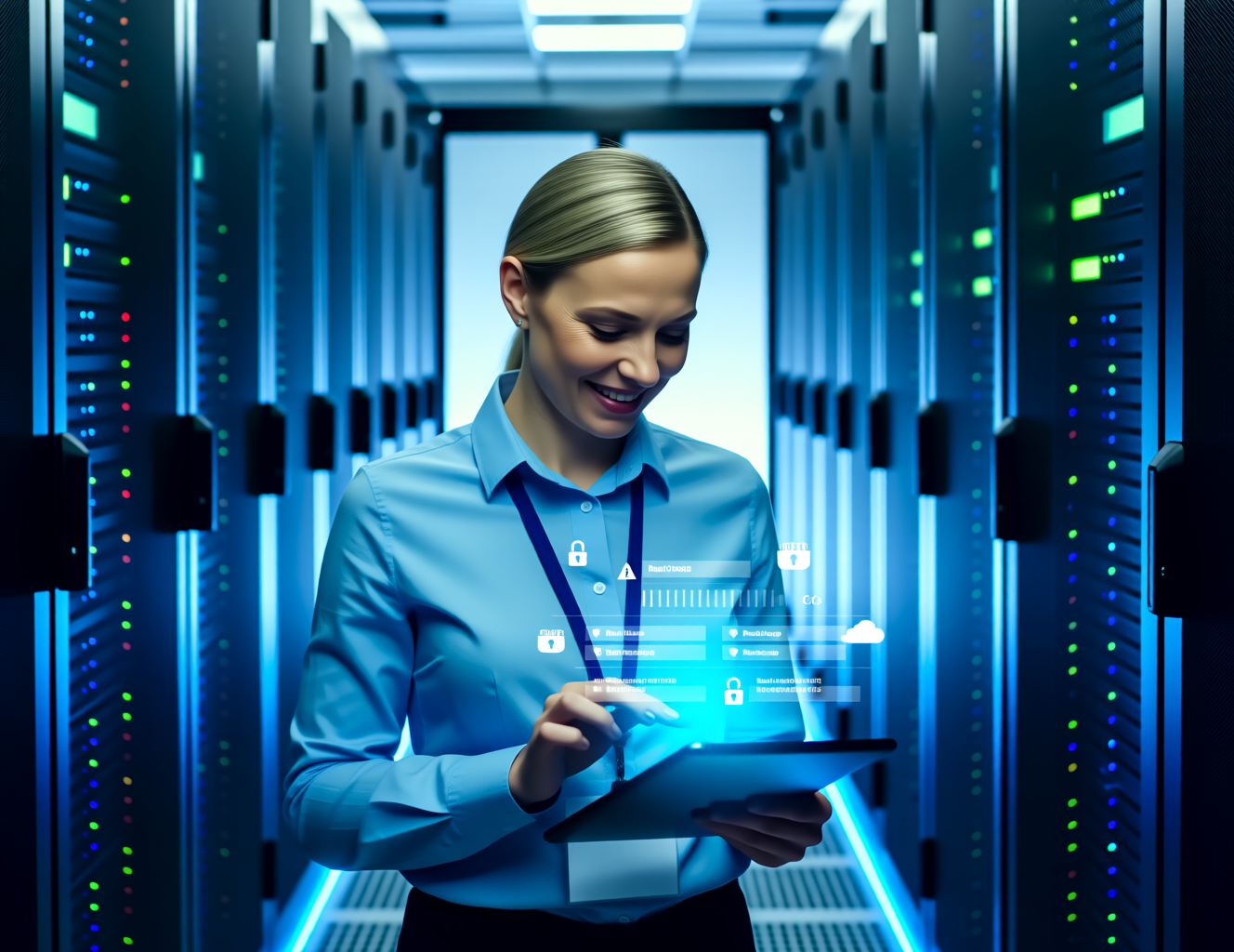 Data backup and disaster recovery system showing automated backups, encrypted cloud storage, and rapid recovery features